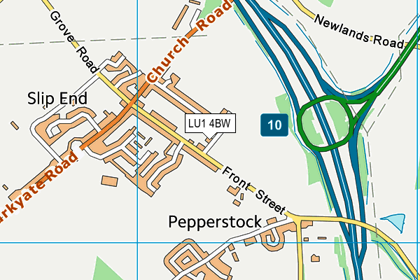 LU1 4BW map - OS VectorMap District (Ordnance Survey) LU1 4BW map - OS VectorMap District (Ordnance Survey)