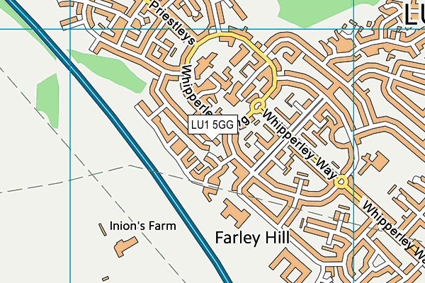 LU1 5GG map - OS VectorMap District (Ordnance Survey) LU1 5GG map - OS VectorMap District (Ordnance Survey)