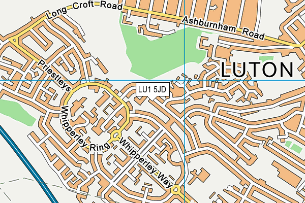 LU1 5JD map - OS VectorMap District (Ordnance Survey) LU1 5JD map - OS VectorMap District (Ordnance Survey)