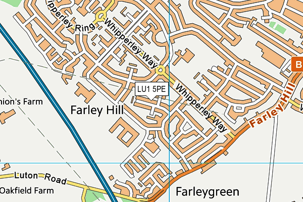 LU1 5PE map - OS VectorMap District (Ordnance Survey)