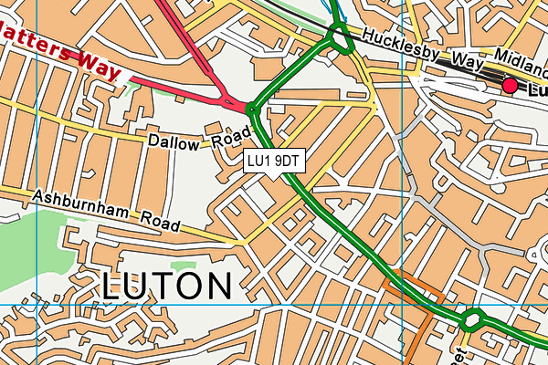 LU1 9DT map - OS VectorMap District (Ordnance Survey) LU1 9DT map - OS VectorMap District (Ordnance Survey)