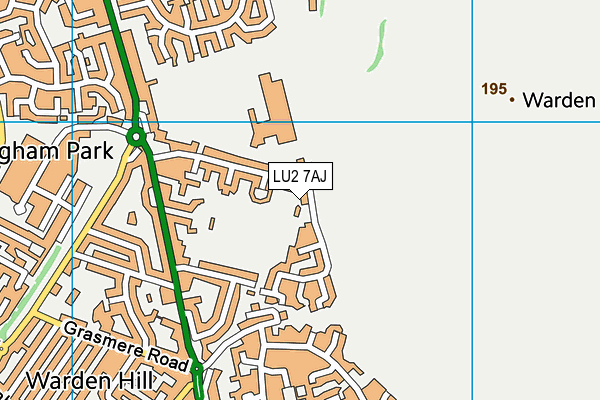 LU2 7AJ map - OS VectorMap District (Ordnance Survey) LU2 7AJ map - OS VectorMap District (Ordnance Survey)