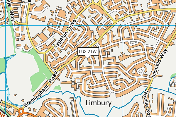 LU3 2TW map - OS VectorMap District (Ordnance Survey) LU3 2TW map - OS VectorMap District (Ordnance Survey)