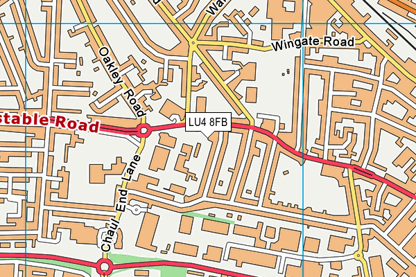 LU4 8FB map - OS VectorMap District (Ordnance Survey) LU4 8FB map - OS VectorMap District (Ordnance Survey)
