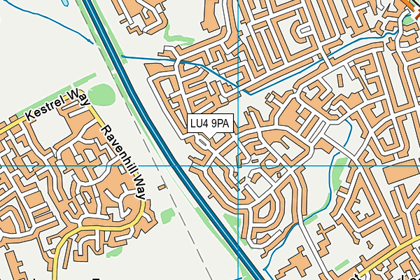 LU4 9PA map - OS VectorMap District (Ordnance Survey) LU4 9PA map - OS VectorMap District (Ordnance Survey)