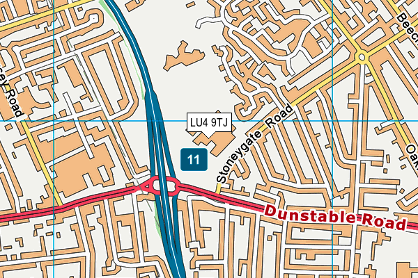 LU4 9TJ map - OS VectorMap District (Ordnance Survey) LU4 9TJ map - OS VectorMap District (Ordnance Survey)