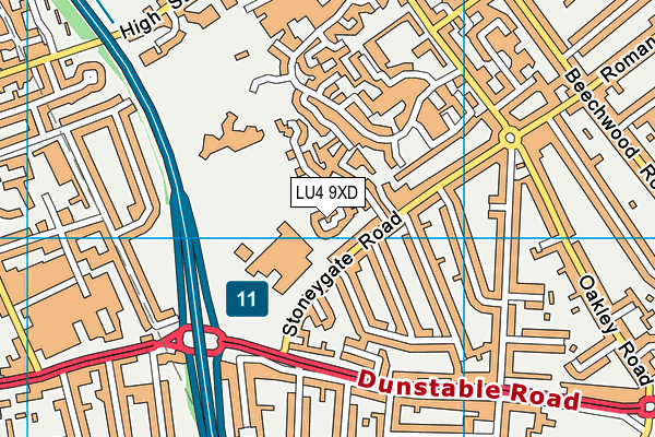 LU4 9XD map - OS VectorMap District (Ordnance Survey) LU4 9XD map - OS VectorMap District (Ordnance Survey)