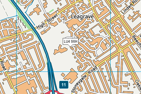 LU4 9XH map - OS VectorMap District (Ordnance Survey) LU4 9XH map - OS VectorMap District (Ordnance Survey)
