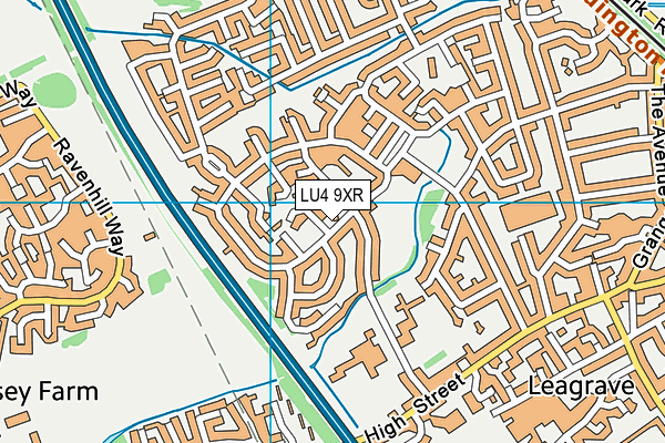LU4 9XR map - OS VectorMap District (Ordnance Survey)