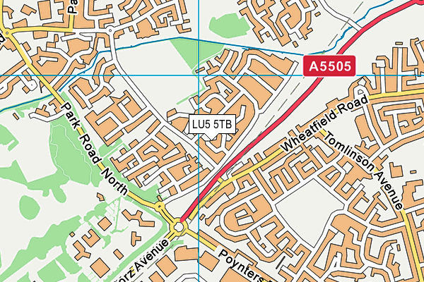 LU5 5TB map - OS VectorMap District (Ordnance Survey) LU5 5TB map - OS VectorMap District (Ordnance Survey)
