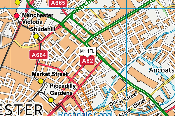 M1 1FL map - OS VectorMap District (Ordnance Survey) M1 1FL map - OS VectorMap District (Ordnance Survey)