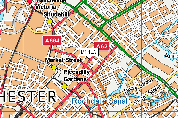 M1 1LW map - OS VectorMap District (Ordnance Survey) M1 1LW map - OS VectorMap District (Ordnance Survey)