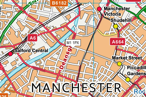 M1 1PX map - OS VectorMap District (Ordnance Survey) M1 1PX map - OS VectorMap District (Ordnance Survey)