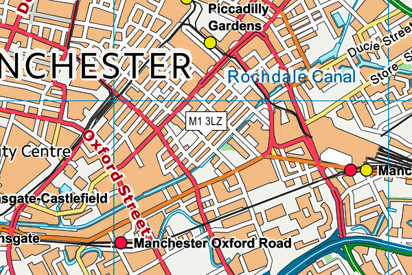 M1 3LZ map - OS VectorMap District (Ordnance Survey)