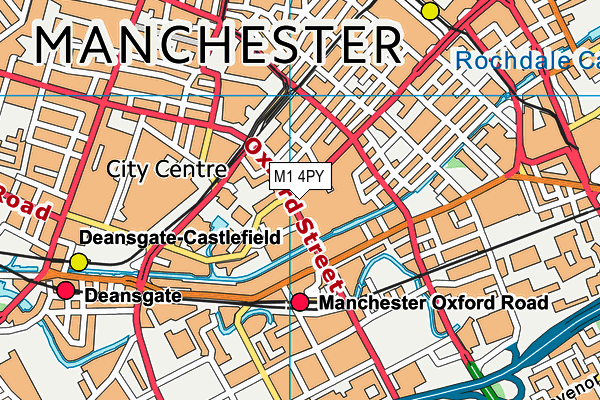 M1 4PY map - OS VectorMap District (Ordnance Survey)