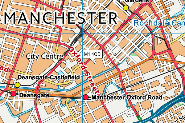M1 4QD map - OS VectorMap District (Ordnance Survey) M1 4QD map - OS VectorMap District (Ordnance Survey)