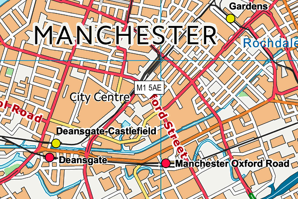 M1 5AE map - OS VectorMap District (Ordnance Survey) M1 5AE map - OS VectorMap District (Ordnance Survey)