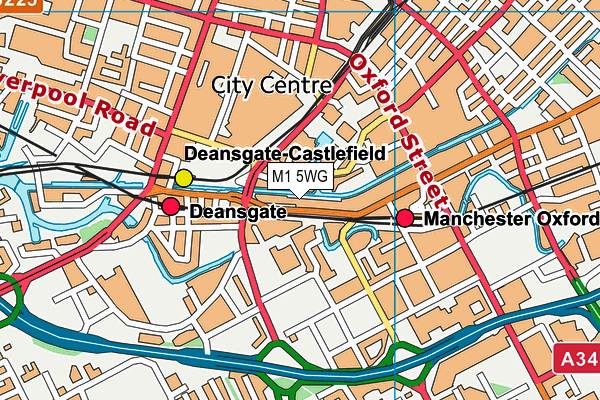 M1 5WG map - OS VectorMap District (Ordnance Survey) M1 5WG map - OS VectorMap District (Ordnance Survey)