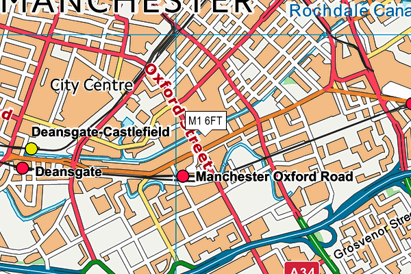 M1 6FT map - OS VectorMap District (Ordnance Survey) M1 6FT map - OS VectorMap District (Ordnance Survey)
