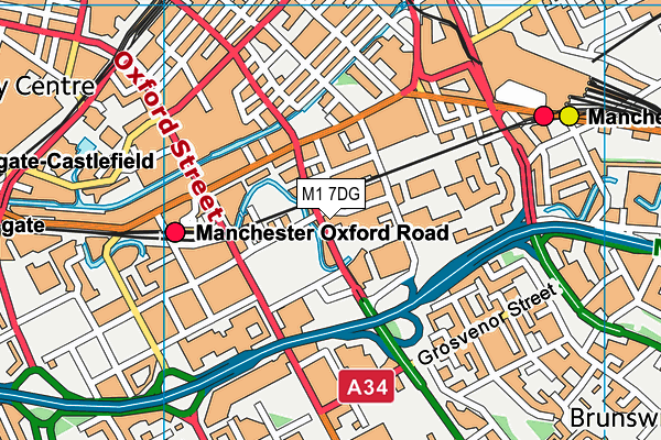 M1 7DG map - OS VectorMap District (Ordnance Survey) M1 7DG map - OS VectorMap District (Ordnance Survey)