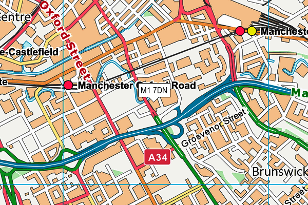 M1 7DN map - OS VectorMap District (Ordnance Survey) M1 7DN map - OS VectorMap District (Ordnance Survey)