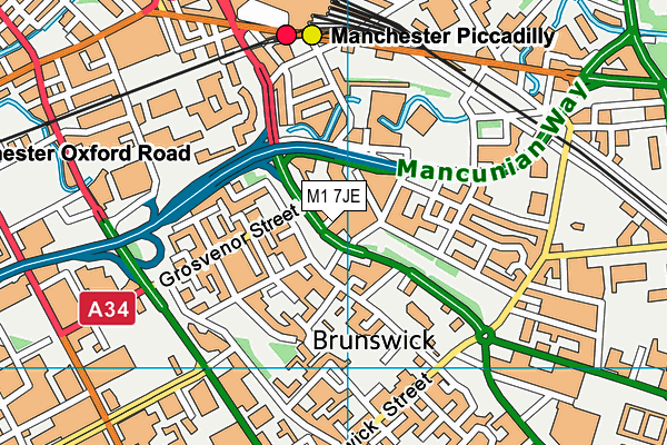 M1 7JE map - OS VectorMap District (Ordnance Survey) M1 7JE map - OS VectorMap District (Ordnance Survey)