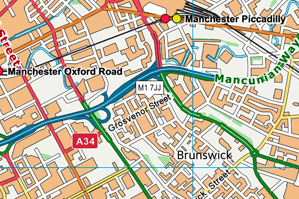 M1 7JJ map - OS VectorMap District (Ordnance Survey) M1 7JJ map - OS VectorMap District (Ordnance Survey)
