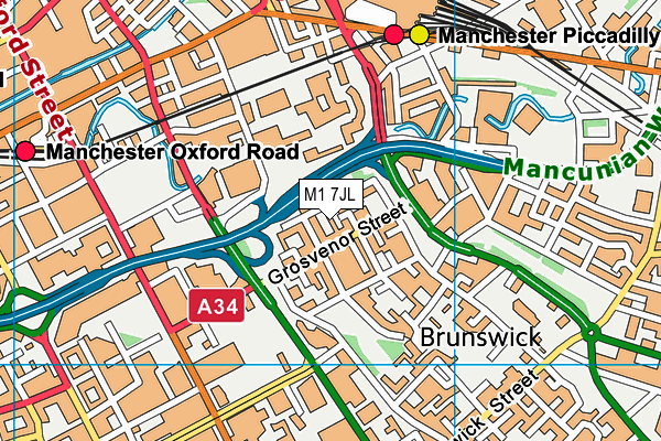 M1 7JL map - OS VectorMap District (Ordnance Survey) M1 7JL map - OS VectorMap District (Ordnance Survey)