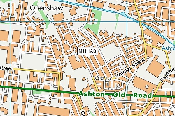 M11 1AQ map - OS VectorMap District (Ordnance Survey)