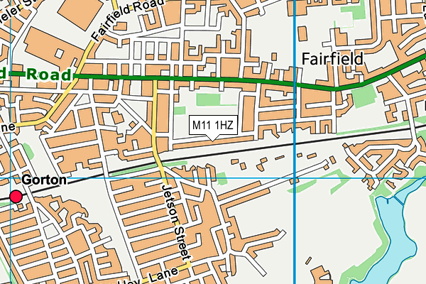 M11 1HZ map - OS VectorMap District (Ordnance Survey)