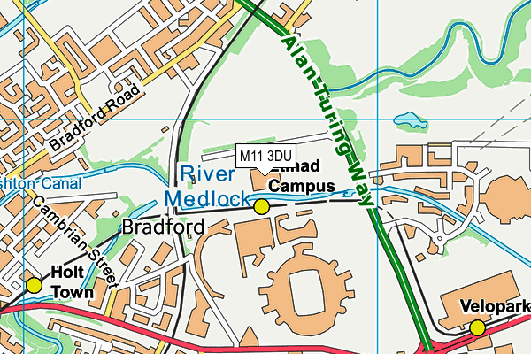 M11 3DU map - OS VectorMap District (Ordnance Survey)