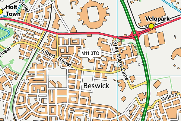 M11 3TQ map - OS VectorMap District (Ordnance Survey)