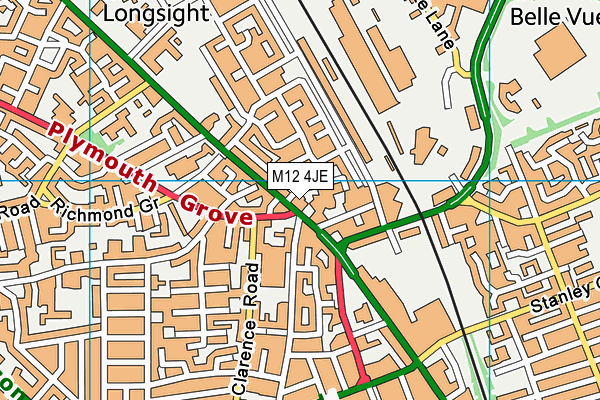M12 4JE map - OS VectorMap District (Ordnance Survey) M12 4JE map - OS VectorMap District (Ordnance Survey)