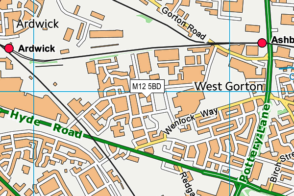 M12 5BD map - OS VectorMap District (Ordnance Survey)