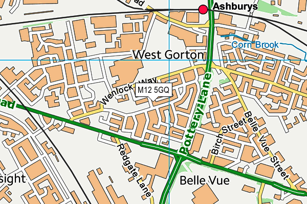 M12 5GQ map - OS VectorMap District (Ordnance Survey)