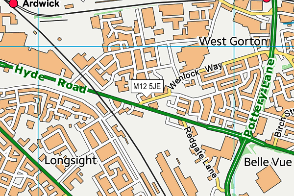 M12 5JE map - OS VectorMap District (Ordnance Survey) M12 5JE map - OS VectorMap District (Ordnance Survey)