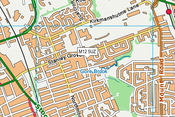 M12 5UZ map - OS VectorMap District (Ordnance Survey)