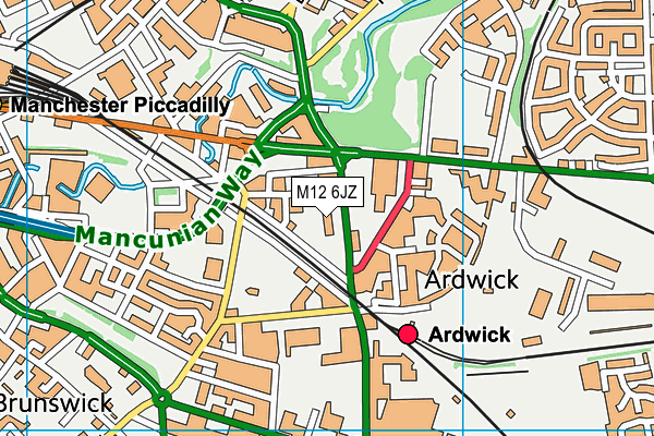 M12 6JZ map - OS VectorMap District (Ordnance Survey)