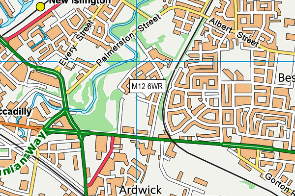 M12 6WR map - OS VectorMap District (Ordnance Survey)