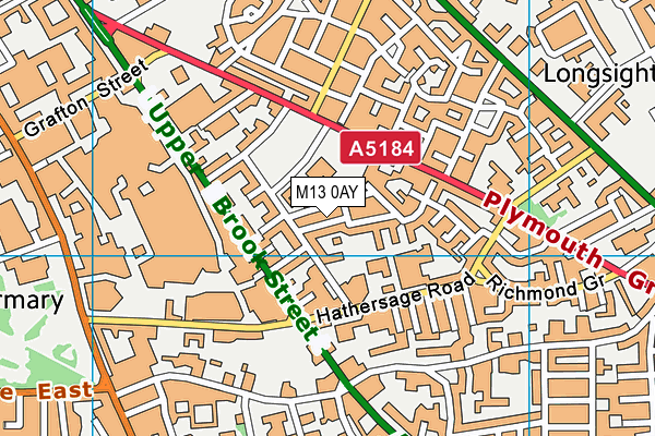 M13 0AY map - OS VectorMap District (Ordnance Survey) M13 0AY map - OS VectorMap District (Ordnance Survey)