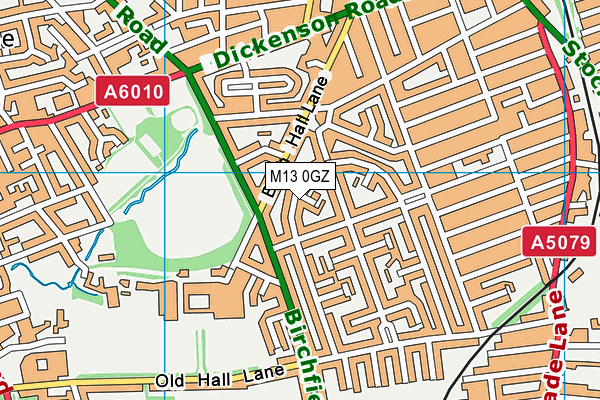 M13 0GZ map - OS VectorMap District (Ordnance Survey)