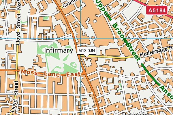 M13 0JN map - OS VectorMap District (Ordnance Survey) M13 0JN map - OS VectorMap District (Ordnance Survey)