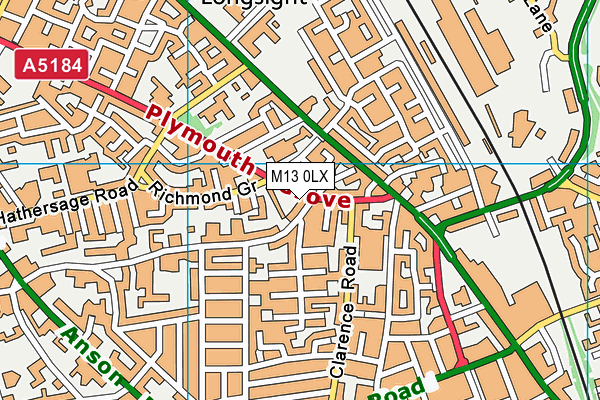M13 0LX map - OS VectorMap District (Ordnance Survey) M13 0LX map - OS VectorMap District (Ordnance Survey)