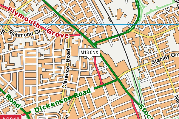M13 0NX map - OS VectorMap District (Ordnance Survey) M13 0NX map - OS VectorMap District (Ordnance Survey)