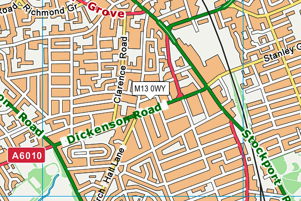 M13 0WY map - OS VectorMap District (Ordnance Survey) M13 0WY map - OS VectorMap District (Ordnance Survey)
