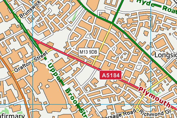 M13 9DB map - OS VectorMap District (Ordnance Survey) M13 9DB map - OS VectorMap District (Ordnance Survey)