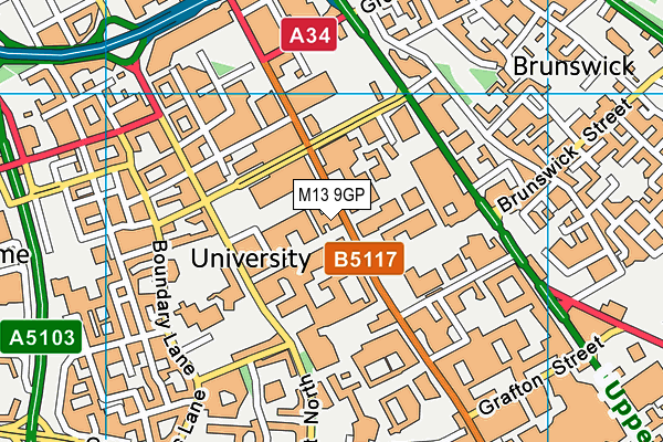 M13 9GP map - OS VectorMap District (Ordnance Survey) M13 9GP map - OS VectorMap District (Ordnance Survey)