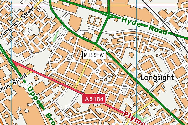 M13 9HW map - OS VectorMap District (Ordnance Survey) M13 9HW map - OS VectorMap District (Ordnance Survey)