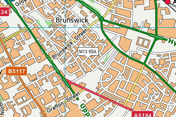 M13 9SA map - OS VectorMap District (Ordnance Survey) M13 9SA map - OS VectorMap District (Ordnance Survey)