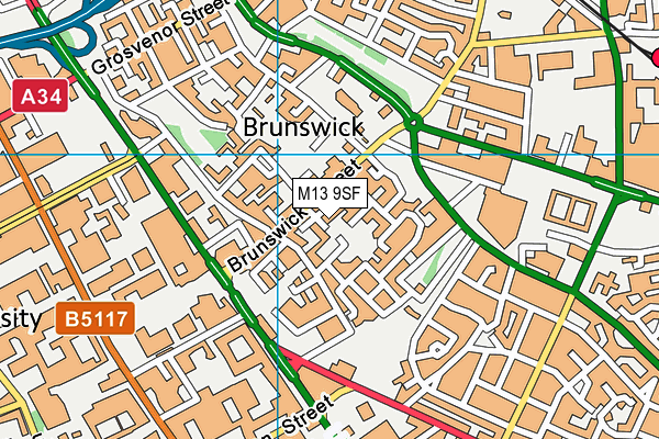 M13 9SF map - OS VectorMap District (Ordnance Survey) M13 9SF map - OS VectorMap District (Ordnance Survey)